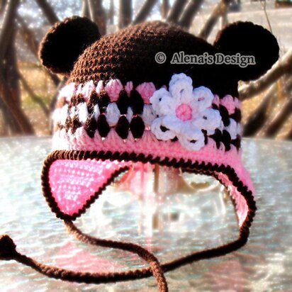 Brown Bear Hat Crochet Pattern 053 - Alena's Design