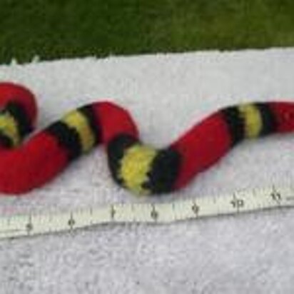 Knitted/Felted Scarlet King Snake