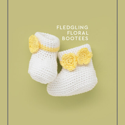 Fledgling Floral Bootees - Free Crochet Pattern For Babies in Paintbox Yarns Cotton DK