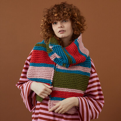 Debbie Bliss Striped Garter Stitch Scarf (Free)