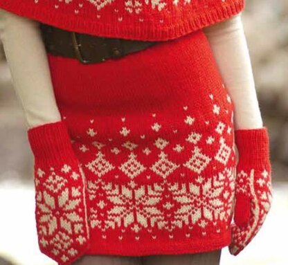 Santa Baby Set Pdf Knitting Pattern Hat Mittens Poncho Skirt Christmas