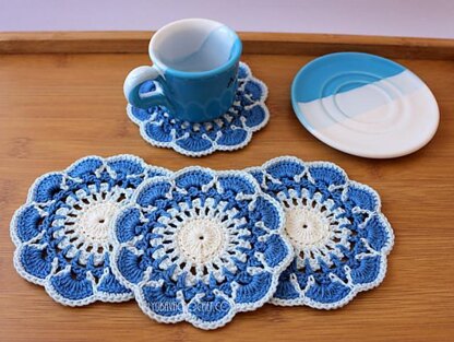 Crochet Pattern Coasters "Greek Islands"