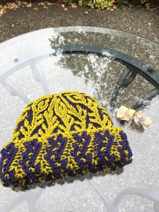 Olives (brioche stitch hat)