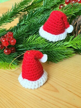 Mini Santa hat Christmas tree ornament