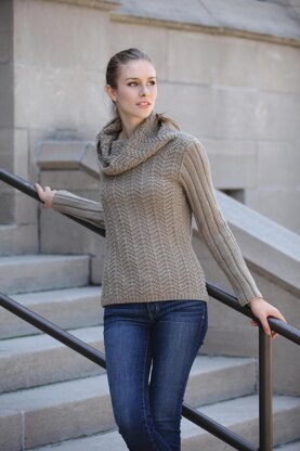 Herringbone Cowl Pullover