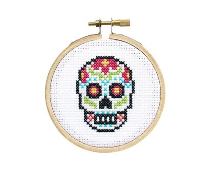 The Stranded Stitch Sugar Skull Cross Stitch Kit - 3 inches