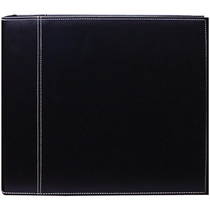 Pioneer 3-Ring Sewn Cover Album 12"X12" - Black/Black