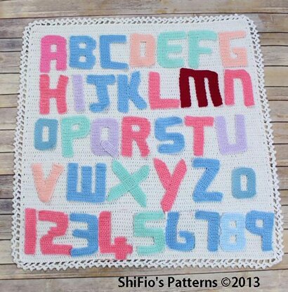 Alphabet Afghan Blanket Crochet Pattern #51