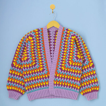 Hey Hey Hexagon Cardigan - Free Crochet Pattern for Women in Paintbox Yarns Simply Aran 