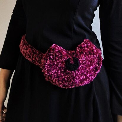 Velvet moon cat belt bag