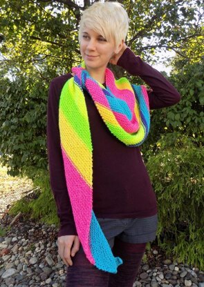 Asymmetric Shawl in Plymouth Yarn Hot Cakes - F824 - Downloadable PDF