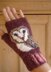 Owl Face fingerless mitts/gloves