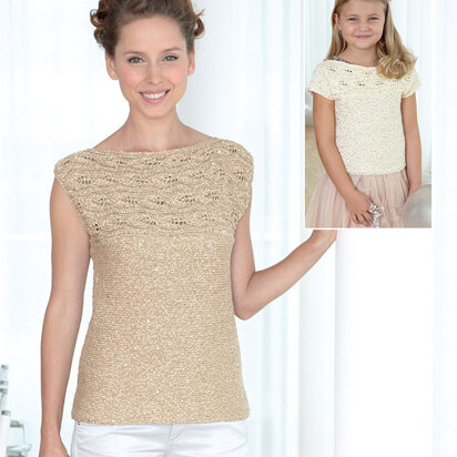 Sleeveless and Short Sleeved Tops in Sirdar Soukie DK - 7088 - Downloadable PDF