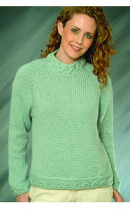 Top Down Ladies Pullover in Plymouth Baby Alpaca Grande - F-IN83