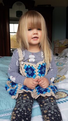 Granny Square Dungaree Dress for 3y/o