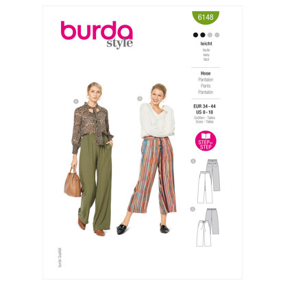 Burda Style Misses' Trousers and Pants B6148 - Paper Pattern, Size 8-18