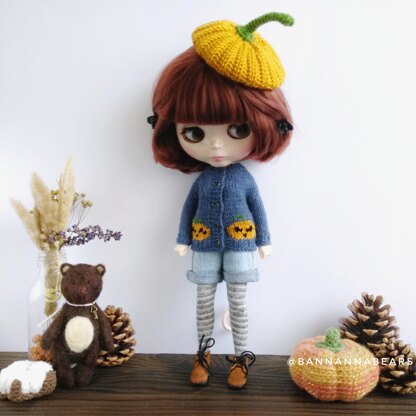 Halloween cardigan for Barbie, Blythe, Pullip, Holala