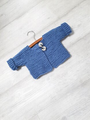 Baby chunky knitted cardigan 0-2 years for beginners