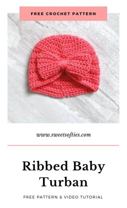 Ribbed Baby Turban Hat with Bow