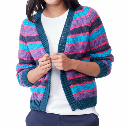 Cropped Raglan Cardigan in Caron x Pantone - Downloadable PDF