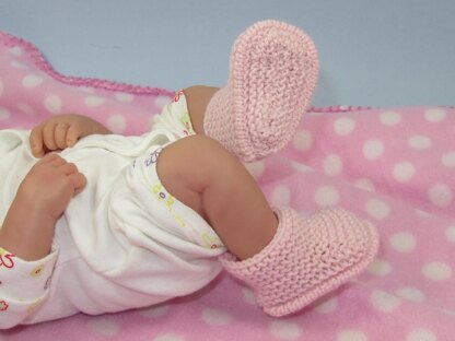 Just For Preemies Premature Baby 4 Ply Garter Stitch Bumper Booties