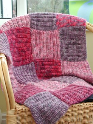 Afghan Blanket in Patchwork Squares