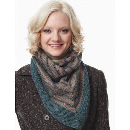 Cozy Striped Kerchief Shawls in Patons Canadiana