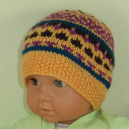 Baby and Toddler Simple Fairisle Beanie Hat