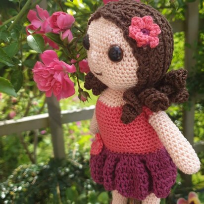 Crochet Fuchsia ballet dancer doll