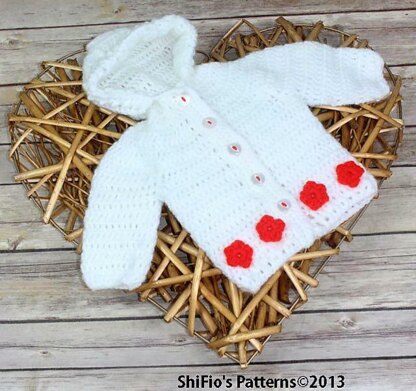 Crochet Pattern Baby Jacket UK & USA Terms #206