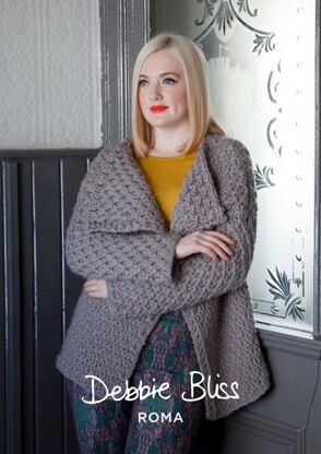 "Arden Jacket" - Jacket Knitting Pattern For Women in Debbie Bliss Roma - DBS026