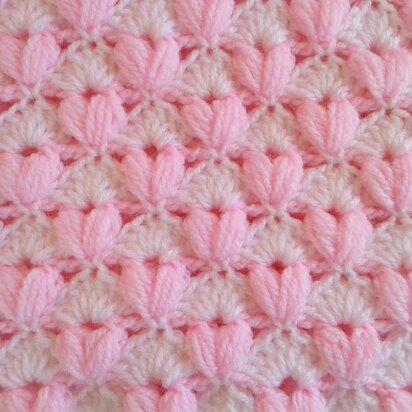 Puff Hearts Baby Blanket