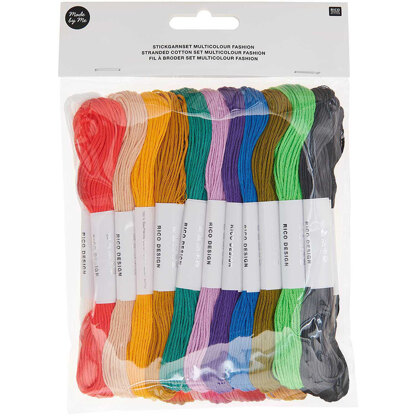 Baumwollsticktwist-Set „Bunt-modern“, 24 Stück, 100 % Baumwolle, 6-fädig, 24 verschiedene Farben