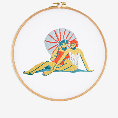 DMC Around The World - Parasol Girls Embroidery Pattern - PAT0621 - Downloadable PDF