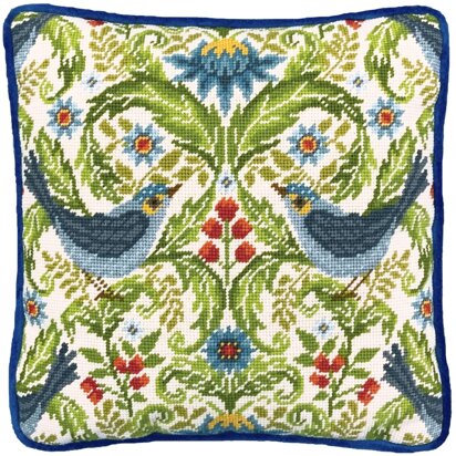 Bothy Threads Summer Bluebirds Tapestry by Karen Tye Bentley Tapestry Kit - 14 x 14 Inches