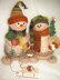 Knitting patterns  Snowfamily cocoa color decor for christmas