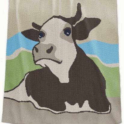 CROCHET Lap Blanket - Cow - 40” (100cm) x 50” (125cm)