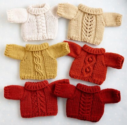 Cabled Panel Sweater knitting pattern (for 9 inch toys)