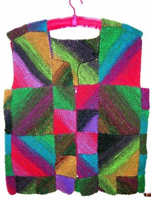 Zip Front Gilet (allsquareknits)