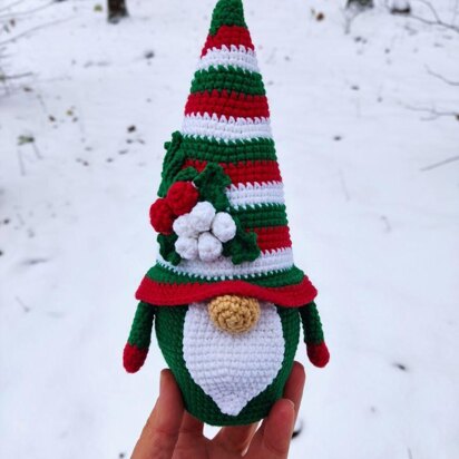 Christmas gnome, Crochet gnome amigurumi pattern, gnome santa, Crochet PDF pattern (English_US terms)