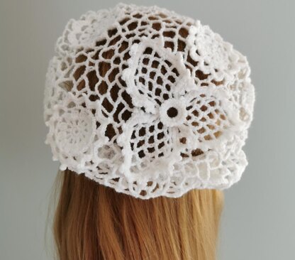 Irish lace warm hat beret