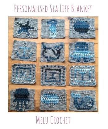 Personalised Sea Life Blanket by Melu Crochet Crochet pattern by