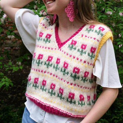 TULIPE Vest: A Colorful Sleeveless Sweater