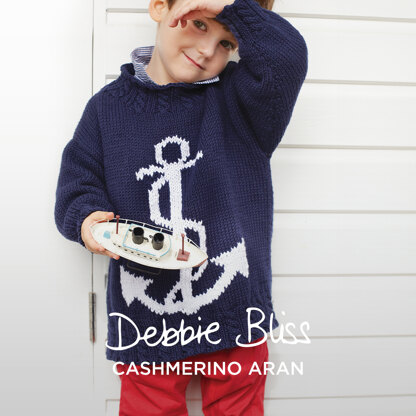 Anchor Sweater -  Jumper Knitting Pattern for Kids in Debbie Bliss Cashmerino Aran