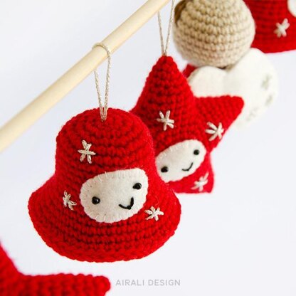 Amigurumi Christmas decorations: Angel, Bell and Star
