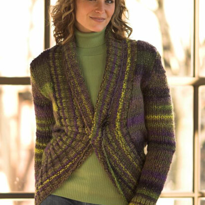 Woman’s Rounded Jacket in Plymouth Yarn Bazinga - 2108 - Downloadable PDF