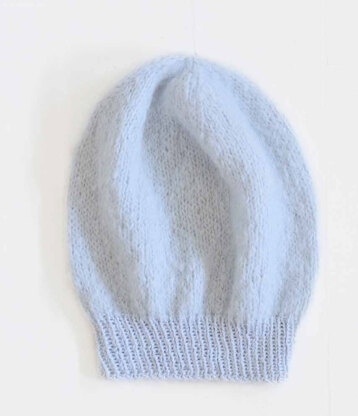 Hat in Blue Sky Fibers Brushed Suri & Alpaca Silk - Downloadable PDF