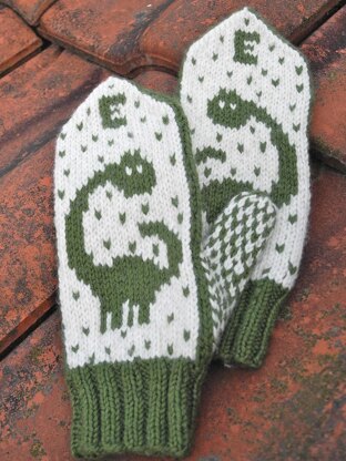 Dinosaur mittens