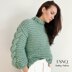 Fern chunky sweater  in Garter stitch with lace sleeves (cm)