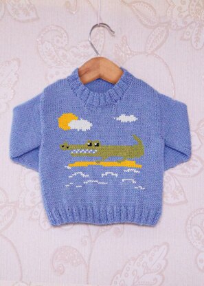 Intarsia - Crocodile Chart - Childrens Sweater